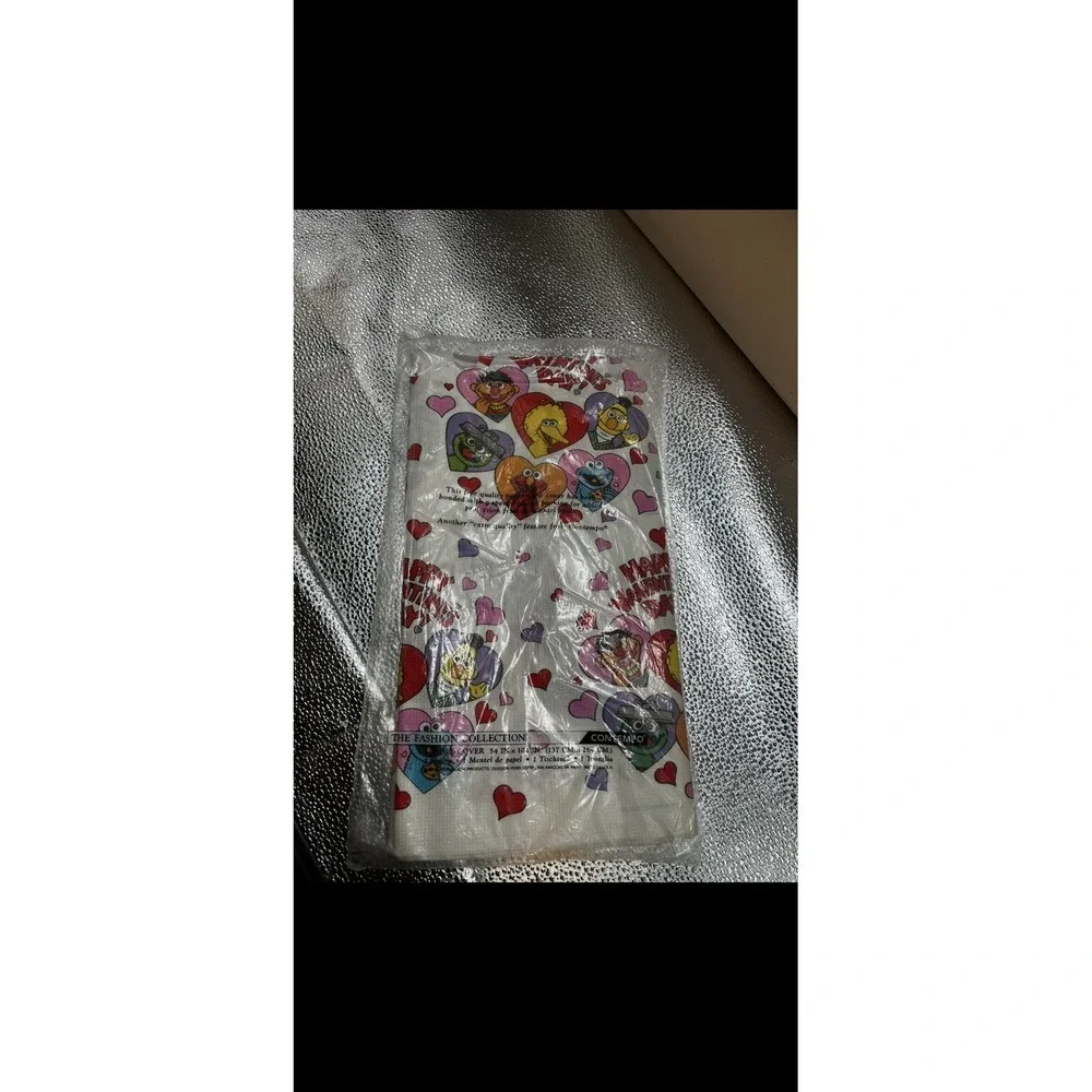 Vintage Sesame Street Valentine's Day Paper Table Cover Cloth